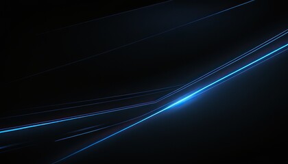 Wall Mural - A smooth blue wave of light on a dark background creating a calming visual effect 4