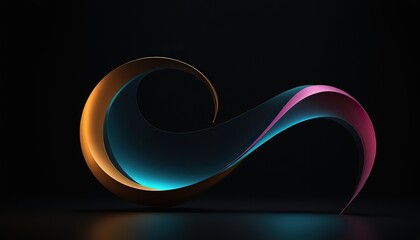 Wall Mural - Neon glowing swirl High speed light trail effect Futuristic dynamic motion technology 11154