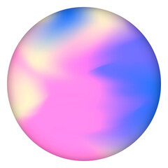 Wall Mural - png pastel holographic circle badge, transparent background