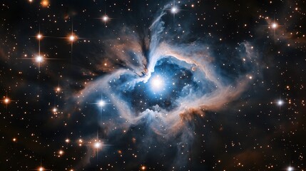 Wall Mural - Bright Star Within A Glowing Cosmic Nebula