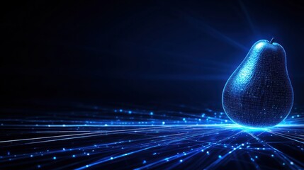 Leinwandbilder - Futuristic Pear Digital Food Tech Network Abstract Background