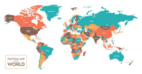  Flat hand drawn map composition