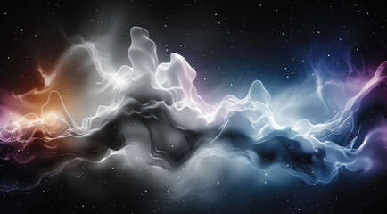 Leinwandbilder - Neon space nebula.