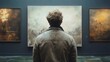 © Linus - A man is standing in front of three paintings