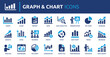 © Icons-Studio - Graph and Chart icon set. Containing data, increase, growth, pie chart, data analytics, business, report and more. Solid vector icons collection.