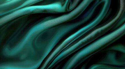 Poster - Sophisticated dark texture in emerald and black, rich tones, layered.