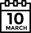 © MDneamul - March 10 on calendar icon vector. Calendar vector icon. Deadline. Date.
