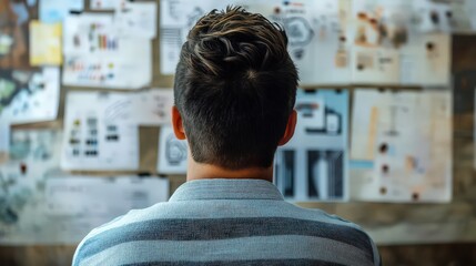 Wall Mural - a man project manager organizes tasks using shared calendars for teams, improving efficiency and col