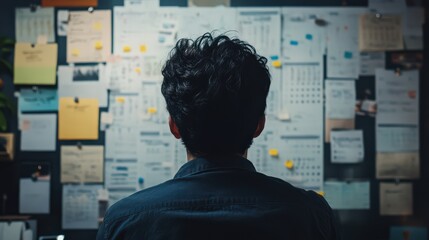 Wall Mural - a man project manager organizes tasks using shared calendars for teams, improving efficiency and col