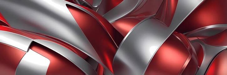 Wall Mural - Abstract metallic premium background with red accents