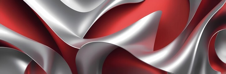Wall Mural - Abstract metallic premium background with red accents