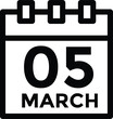 © MDneamul - March 5 on calendar icon vector. Calendar vector icon. Deadline. Date.