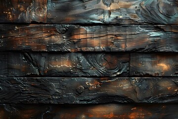 Wall Mural - Burnt Wood Texture with Rustic Patterns for Creative Design