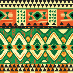 Wall Mural - Seamless pattern tribal texture, ethnic background in simple style