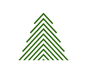 Wall Mural - christmas tree icon, geometric abstract shape symbol. vector illustration.