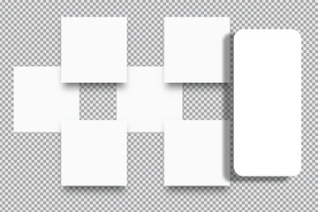 Wall Mural - social media post interface mockup. social media mobile app page template design for user carousel s