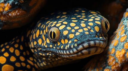 Wall Mural - Close-up of a Colorful Spotted Snake