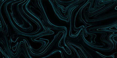 Poster - Texture of mix color and black marble pattern modern style Liquid background. Acrylic painting with colorful shiny gradient Design. Blue marble oil ink liquid swirl texture ceramic counter dark backgr