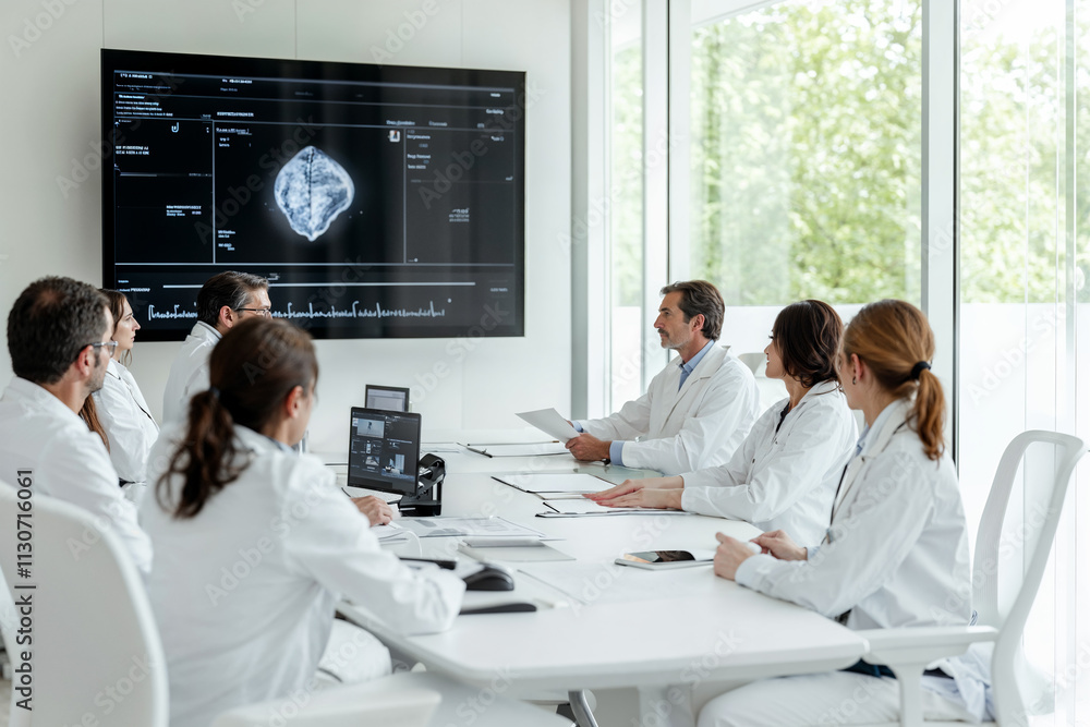 Medical team reviews patient data in AI-equipped room Stock Photo ...