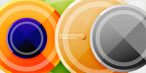 Aufkleber - Minimal geometric abstract background. Circle triangle design
