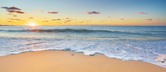 Wall Mural - beautiful beach shore seascape.