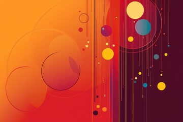 Wall Mural - Abstract geometric background with colorful circles and lines in vibrant hues