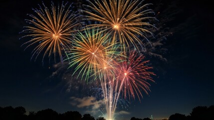 fireworks in the night sky