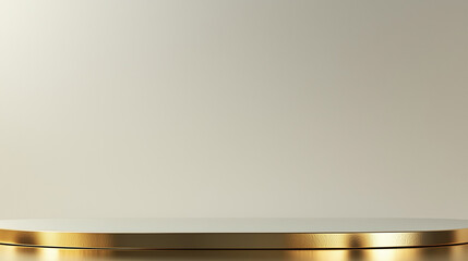 Wall Mural - Golden desktop platform on white background