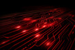 © AI_images - A dark digital technology background with pulsating red pathways and subtle glowing digital dots.