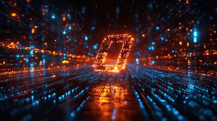 Wall Mural - ai technology and code represent global internet and cloud computing of an abstract database, with p