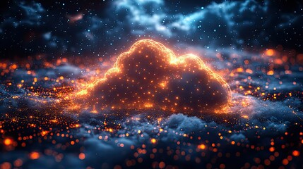 Wall Mural - ai technology and code represent global internet and cloud computing of an abstract database, with p