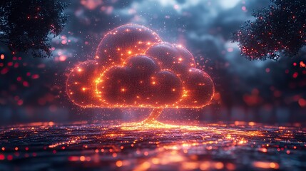 AI technology and code represent internet systems and cloud computing of an abstract database, with programming, fast speed networks, and digital software for cyber updates and power