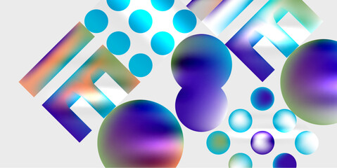 Aufkleber - Circles and triangles modern art. Vector Illustration For Wallpaper, Banner, Background, Card, Book Illustration, landing page