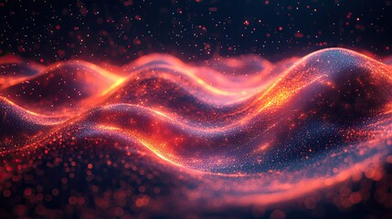 Wall Mural - digital sound waves and futuristic technology with software visualization represent big data transfe