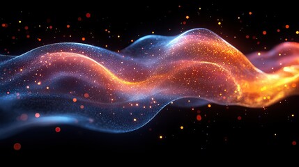 Wall Mural - sound waves and software wallpaper visualize futuristic technology with digital big data transfer ef