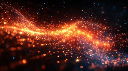 Wall Mural - sound waves and software wallpaper visualize futuristic technology with digital big data transfer ef