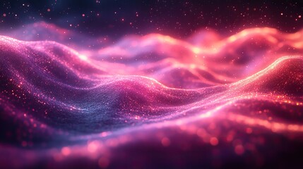 Wall Mural - sound waves visualized in neon represent music, technology, internet connectivity, and audio streami