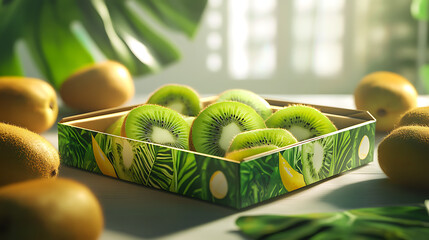 Wall Mural - kiwi, the fruit that is high in antioxidants, which helps slow down aging and wrinkles. It is high in vitamin C, which helps build collagen, strengthens the skin structure, and nourishes the skin