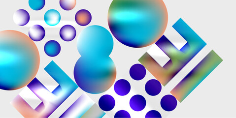 Aufkleber - Circles and triangles modern art. Vector Illustration For Wallpaper, Banner, Background, Card, Book Illustration, landing page