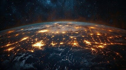 Wall Mural - the world is interconnected by a global network, symbolizing communication and digital transformatio
