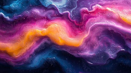 Wall Mural - vibrant swirls of 3d liquid paint create an abstract background with a dynamic and fluid feel