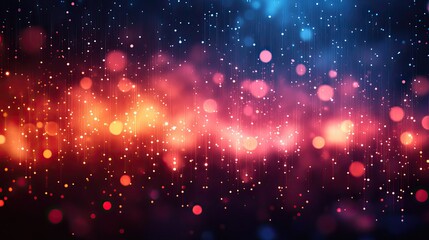 Wall Mural - an abstract bokeh background with a pattern of connected dots symbolizes binary data, cloud computin