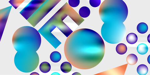 Aufkleber - Circles and triangles modern art. Vector Illustration For Wallpaper, Banner, Background, Card, Book Illustration, landing page