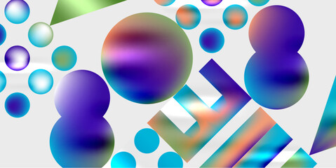 Aufkleber - Circles and triangles modern art. Vector Illustration For Wallpaper, Banner, Background, Card, Book Illustration, landing page