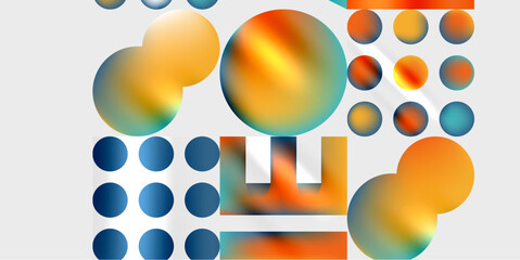 Poster - Simple shapes - circles, triangles, rectangles abstract background. Vector Illustration For Wallpaper, Banner, Background, Card, Book Illustration, landing page
