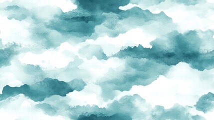 Wall Mural - abstract watercolor clouds in varying shades of blue and white on a soft background.