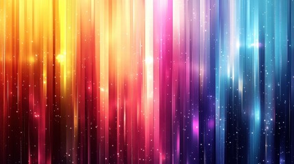 Wall Mural - Colorful vertical lines with sparkling effects on a vibrant background.