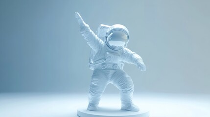 Leinwandbilder - A stylized astronaut figure posed dynamically against a soft gradient background.