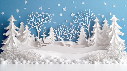 Sticker - winter forest landscape