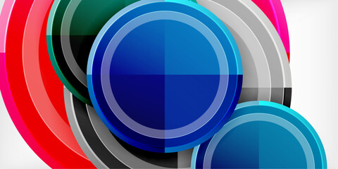 Aufkleber - Minimal geometric abstract background. Circle triangle design